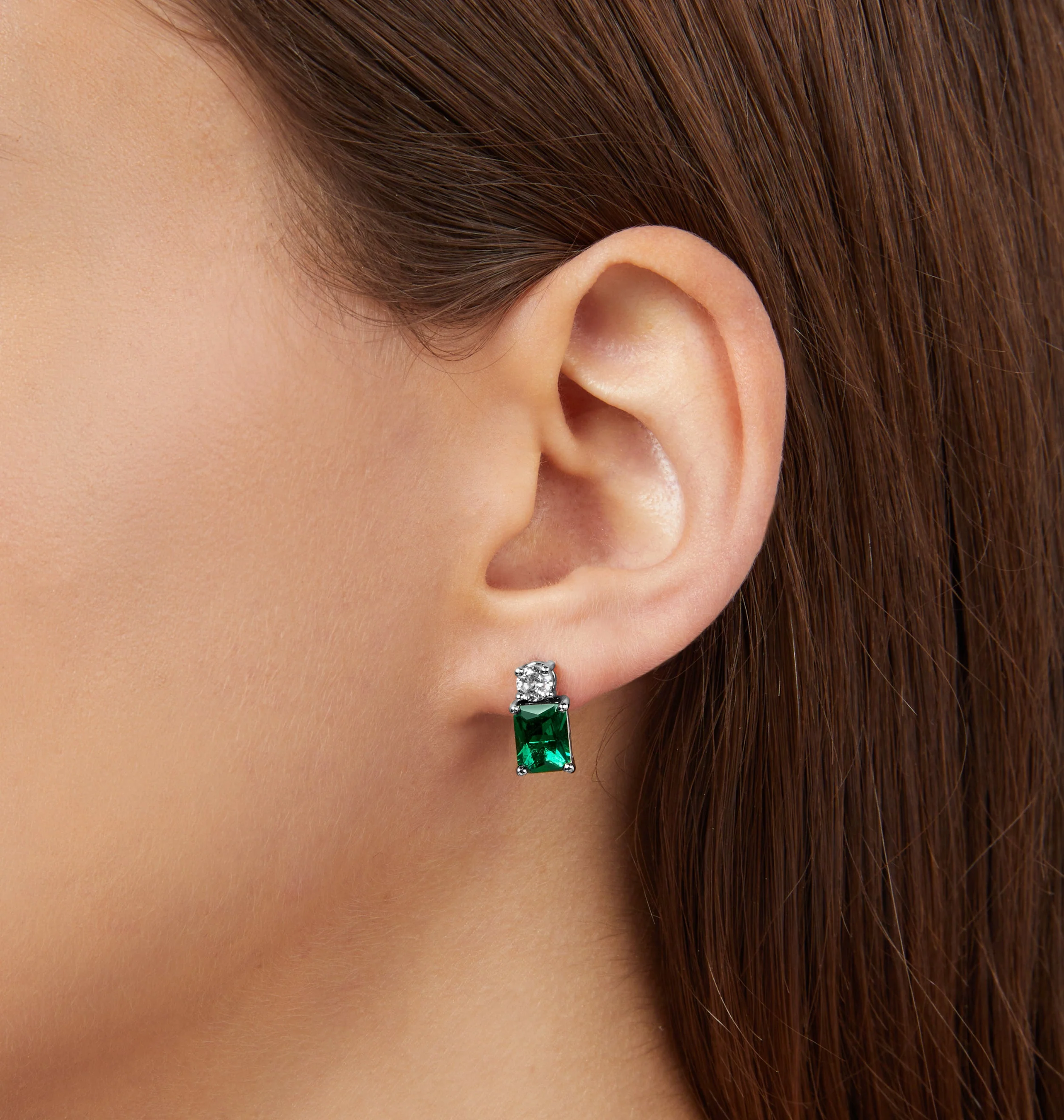 EMERALD STUD EARRINGS - Image 2