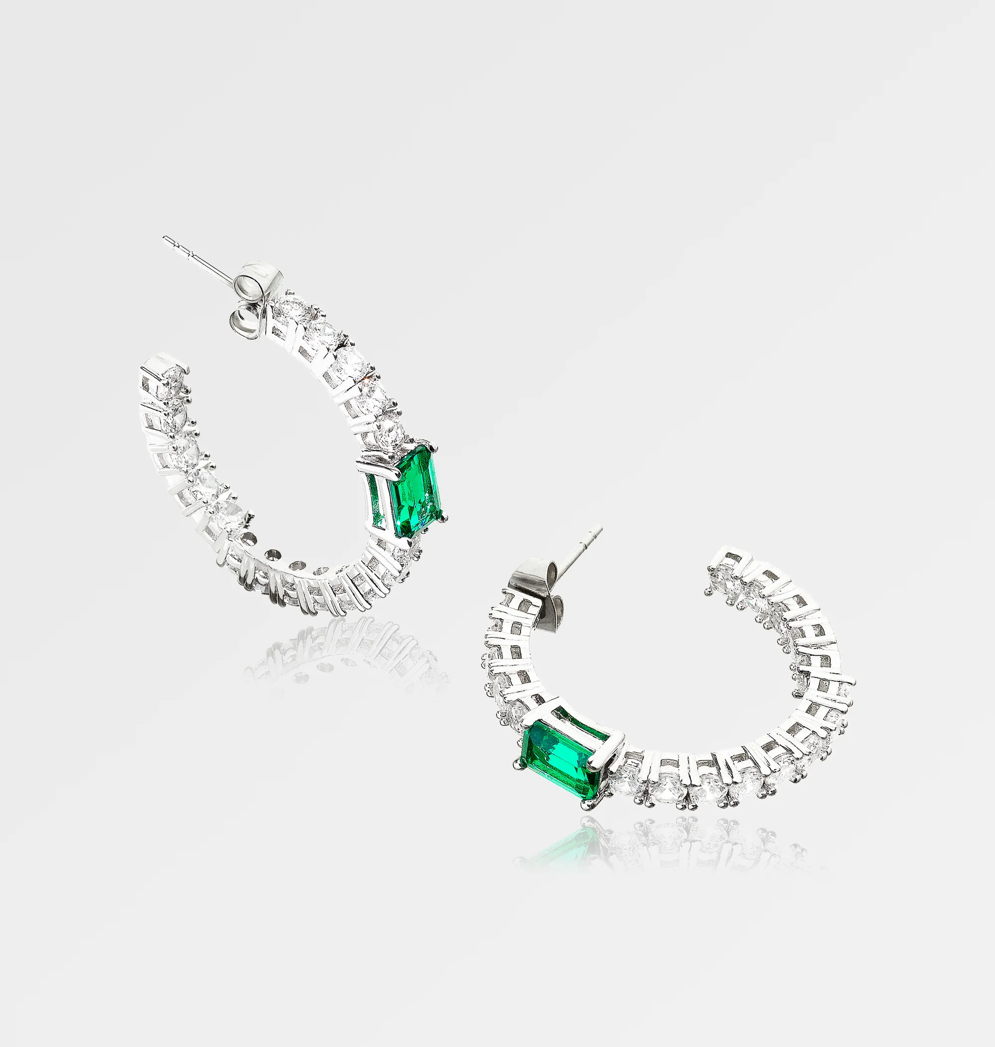 EMERALD HOOP EARRINGS