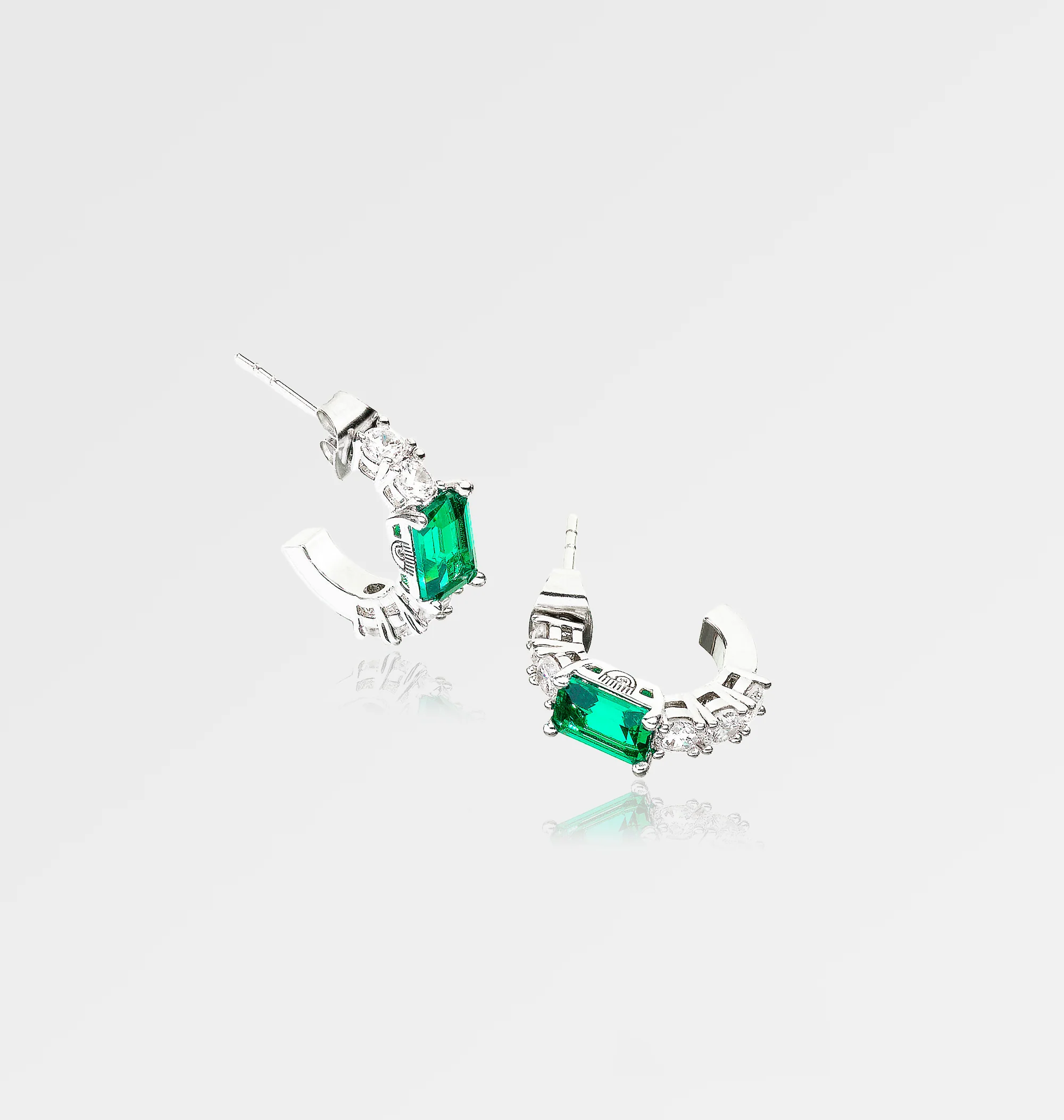 EMERALD HOOP EARRINGS