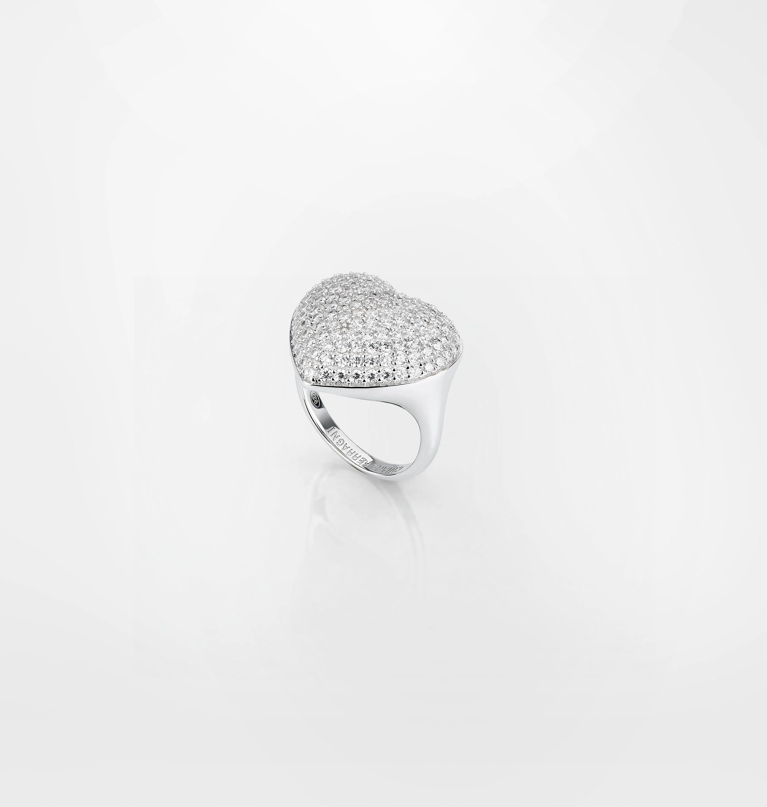 HEART PAVÈ RING SILVER 925