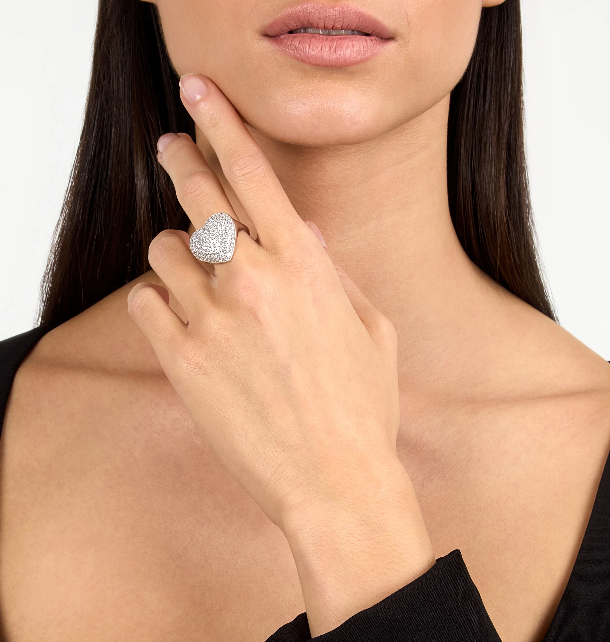 HEART PAVÈ RING SILVER 925 - Image 2