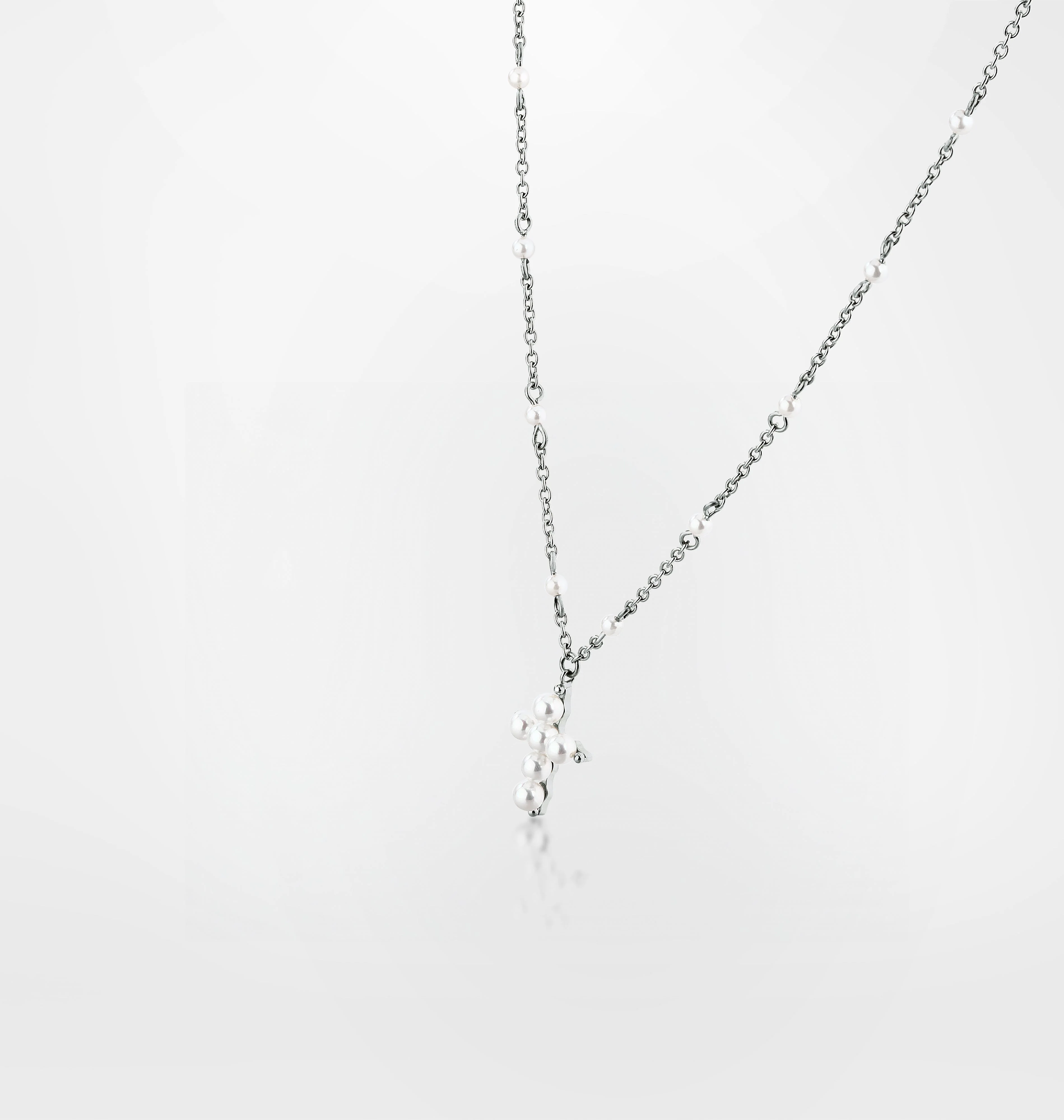NECKLACE WITH SMALL PEARL CROSS PENDANT - Image 3