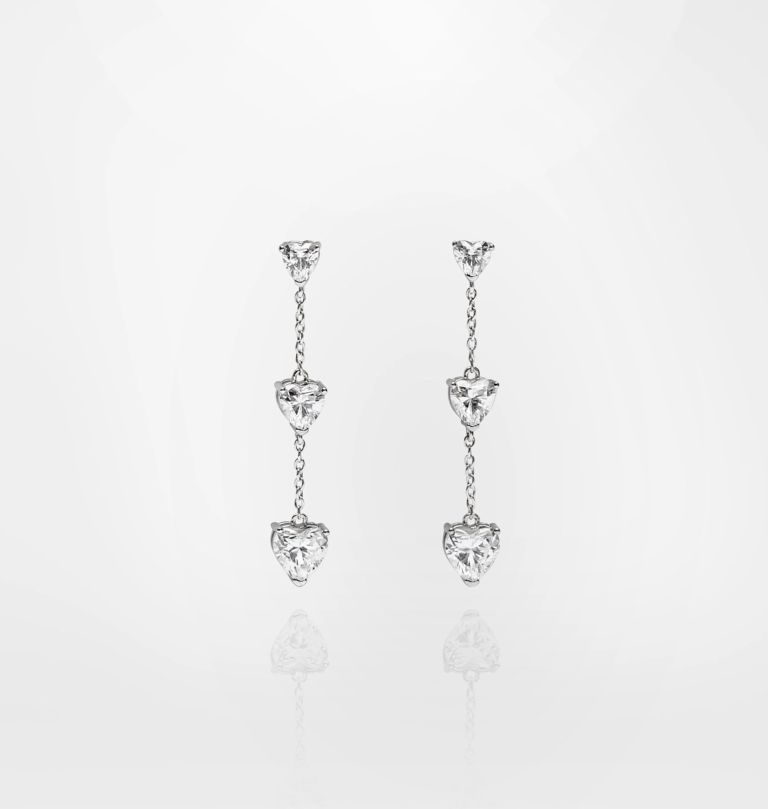HEARTS PENDANT EARRINGS SILVER 925