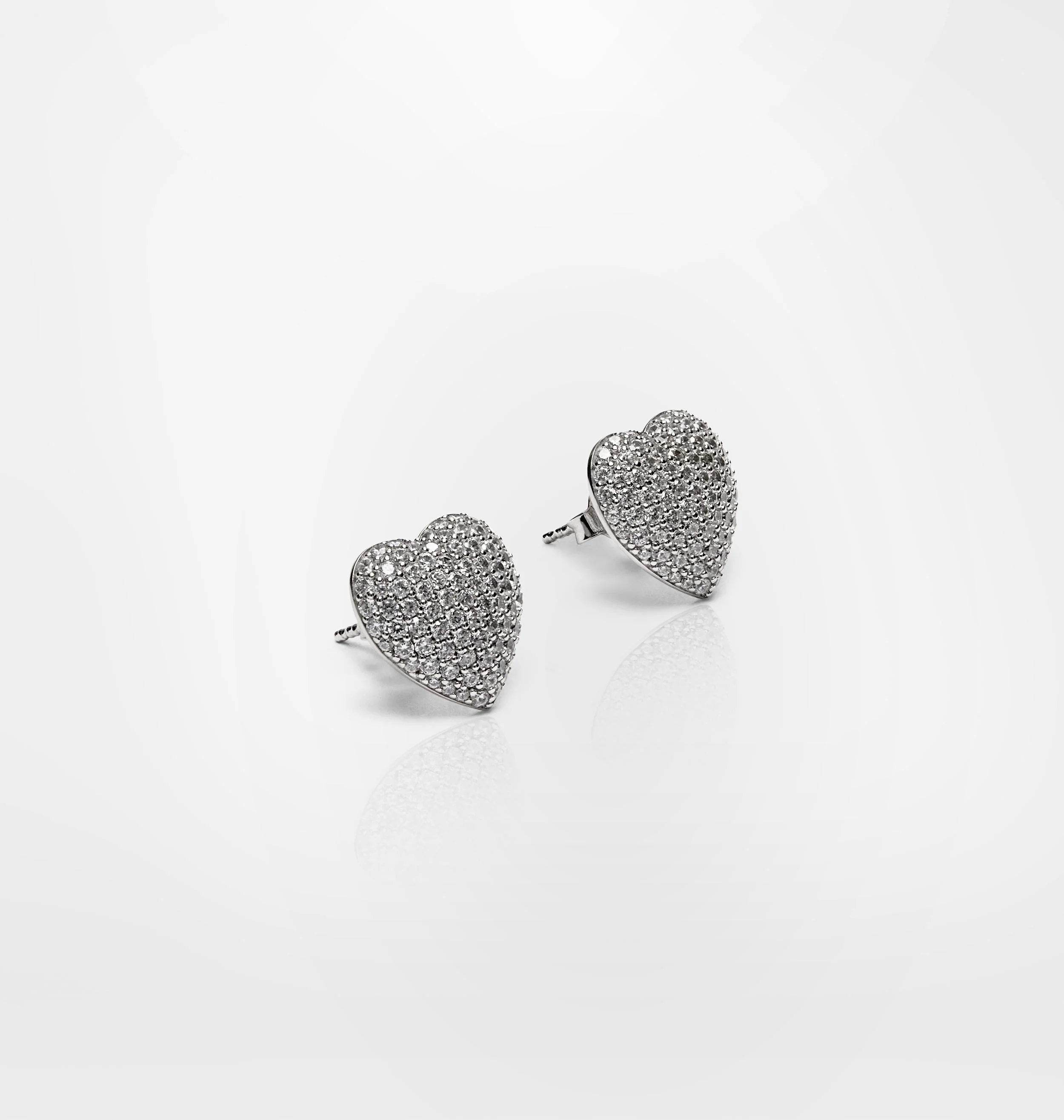 PAVÈ HEART EARRINGS SILVER 925