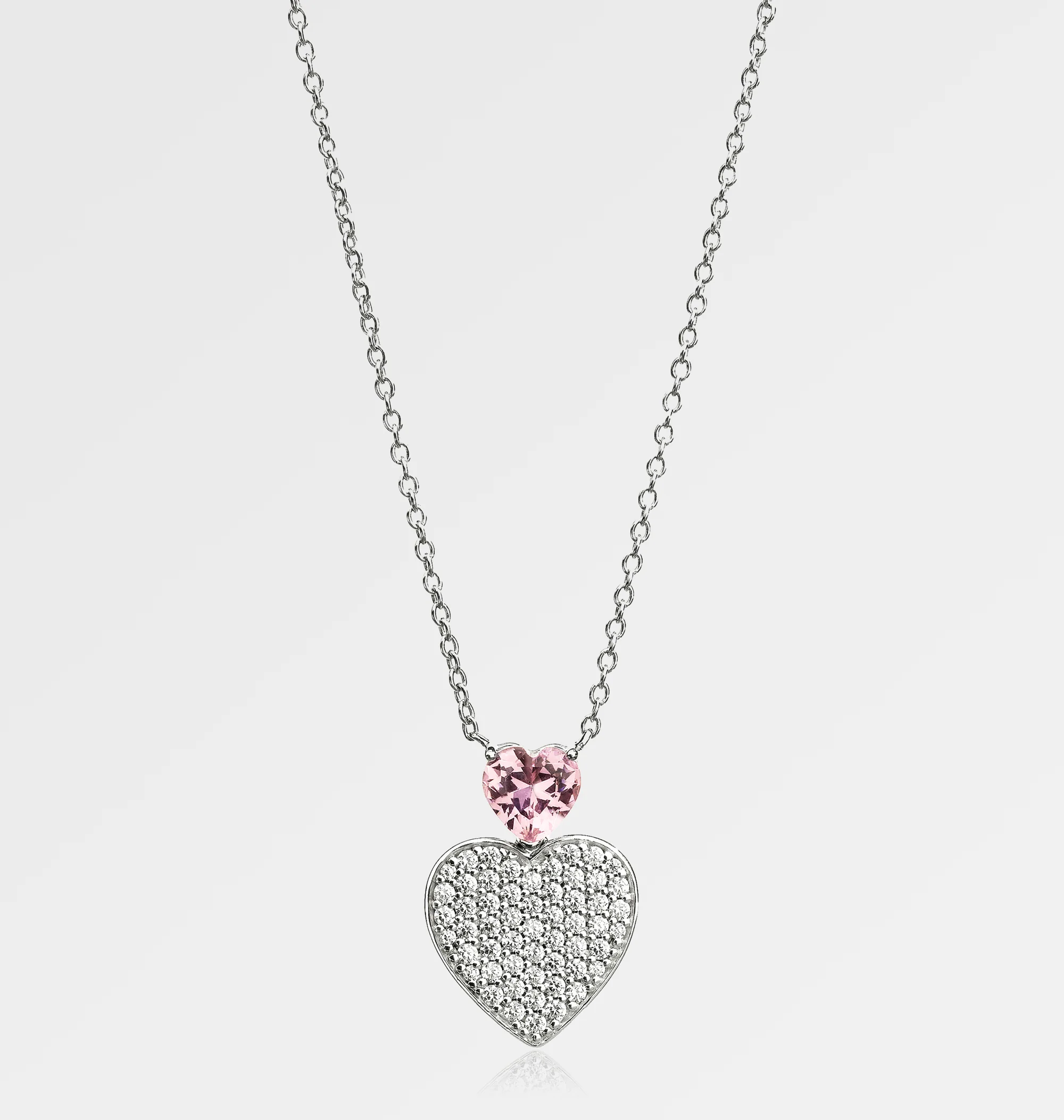 PINK HEARTS NECKLACE SILVER 925