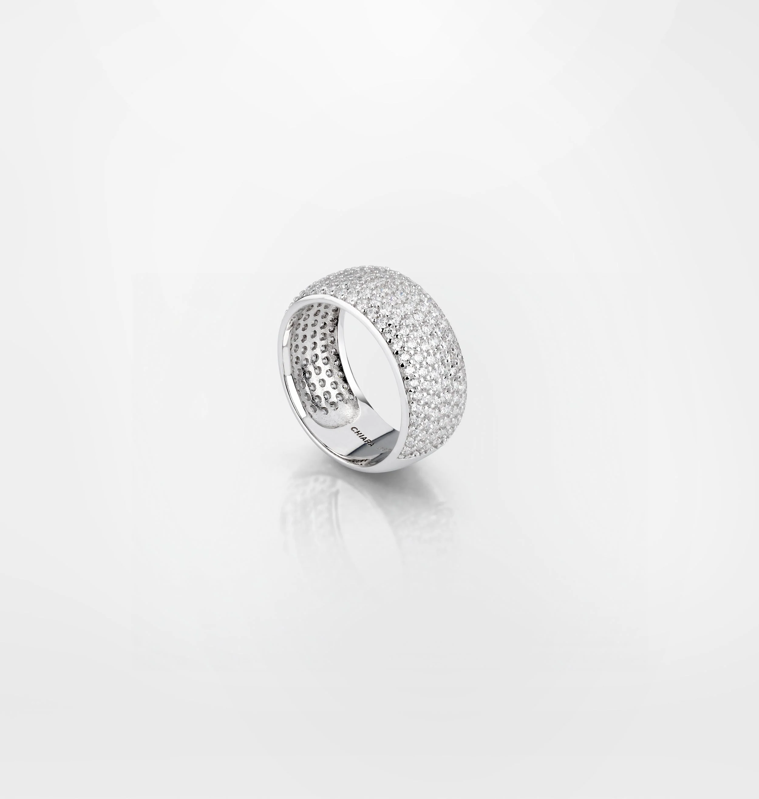 WIDE BAND RING PAVÈ SILVER 925